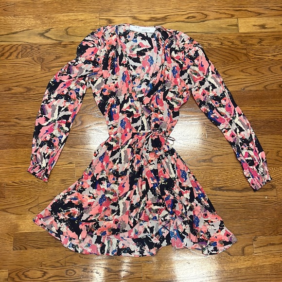 EUC IRO Bloomy Printed Wrap Dress Size 34/2 - Picture 2 of 6